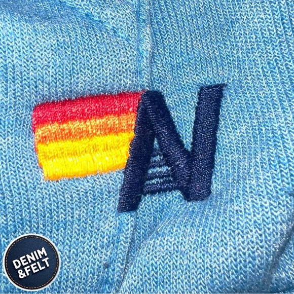 AVIATOR NATION UNISEX LOGO RELAXED PULLOVER HOODIE IN COBALT | EUC!!🌈🩵 - Picture 10 of 16